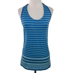 Patagonia Blue Striped Halter Criss Cross Tank Top Size Medium